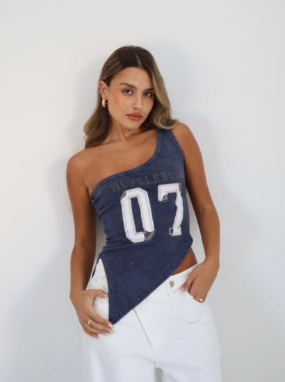 גופייה כתף אחת דפוס