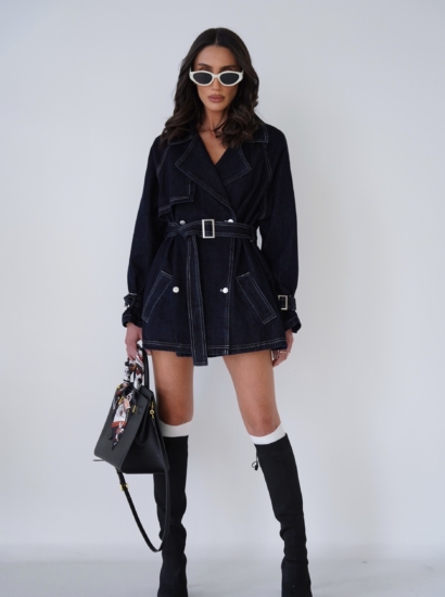 ג׳קט גינס חגורה