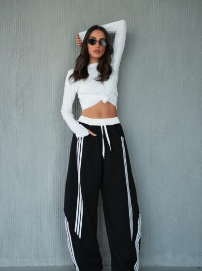 מכנס בלון פסים צד