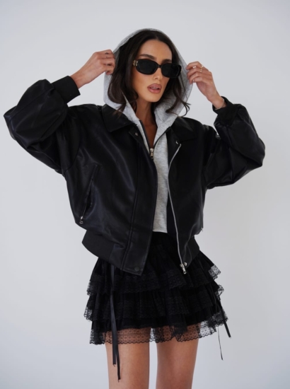 גקט עור שילוב פרנשטרי