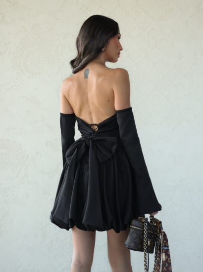 שמלה גב פפיון כפפה