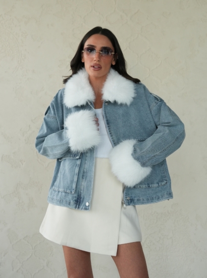 ג׳קט גינס שילוב פרווה