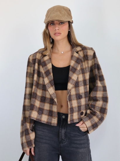 ג׳קט צמר משבצות 51709