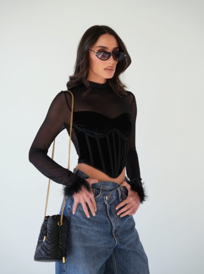 מחוך קטיפה שילוב רזיל