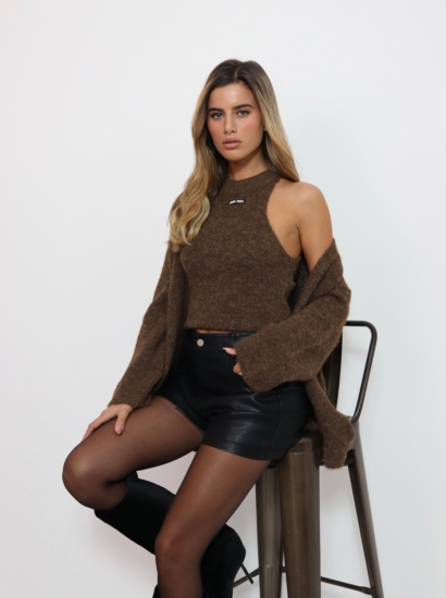 סט סריג קרדיגן וגופייה miu