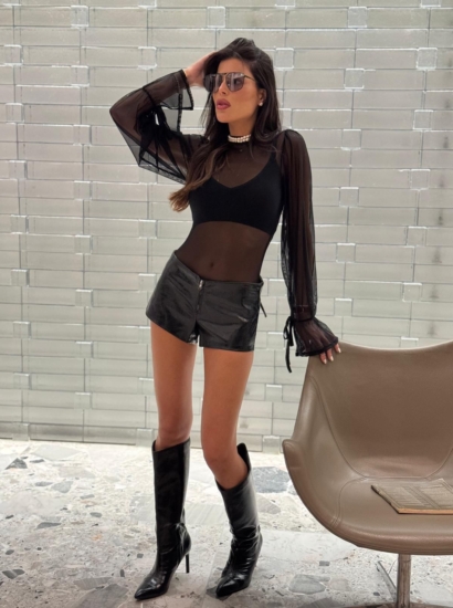 בגד גוף רזיל פעמון קשירה