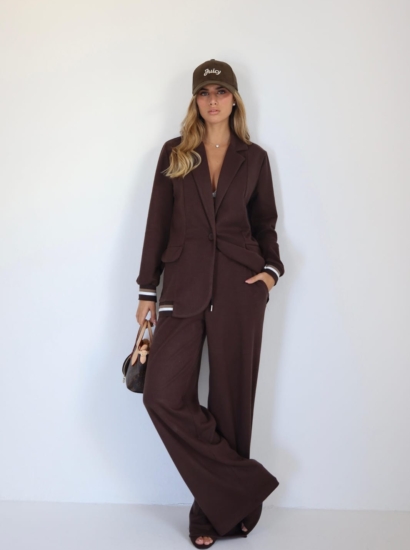 סט ג׳קט מנגט פסים 2587