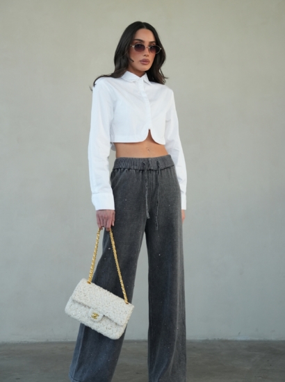 מכנס סריג יהלום