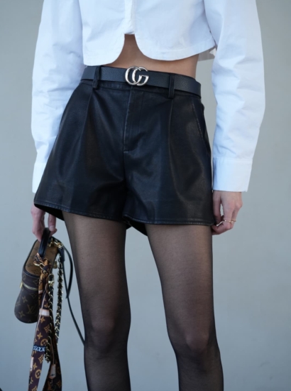 שורט עור חגורה CC