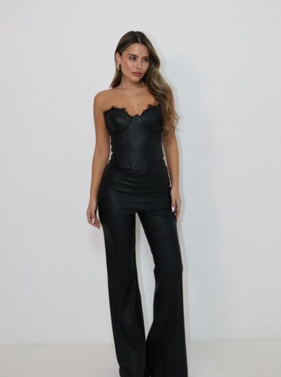 אוברול עור סטרפלס 2332