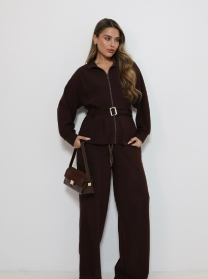 סט סריג חגורה רוכסן 2595