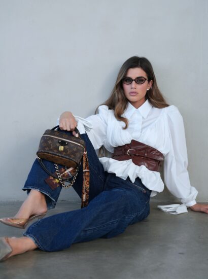 חולצה בלון מחוך עור