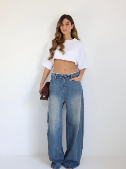 גינס קיפול חלק כהה 1769