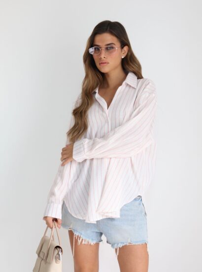 חולצה מכופתרת פסים