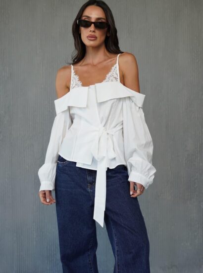 חולצה שילוב תחרה