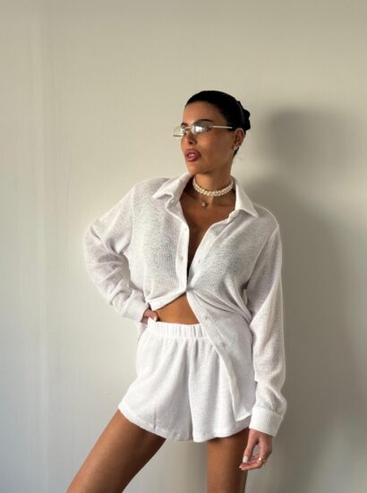 סט שורט מכופתרת 1006